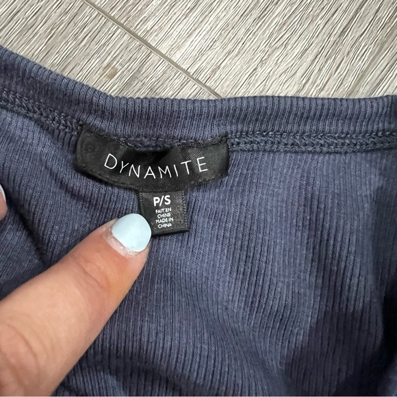 Dynamite Navy Sleeveless Ruched Top - Picture 2 of 3